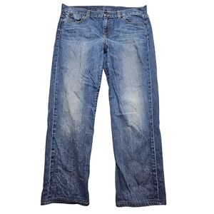 Talbots VN2053 Women Medium Wash Straight Leg Denim Jeans Blue Size 14P